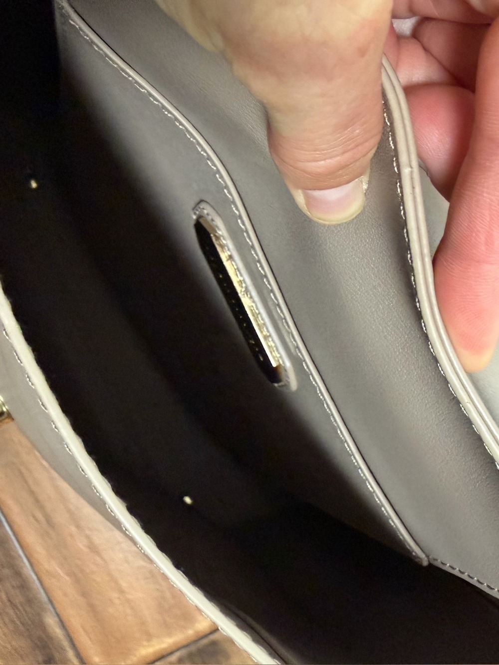 Madison West Taupe Minimalist Backpack - Picture 6 of 11